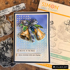 Tim Holtz Department Store Stamps with Simon Says Stamp Dies Bundle setds26 Thais Carvalho Vintage Christmas Card with Bells