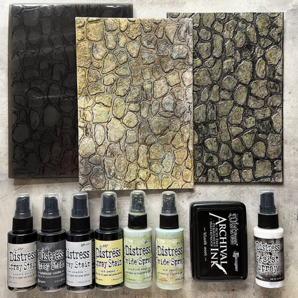 Tim Holtz Distress 12 Spray Stains Bundle 3 Texture Details | color-code:ALT02