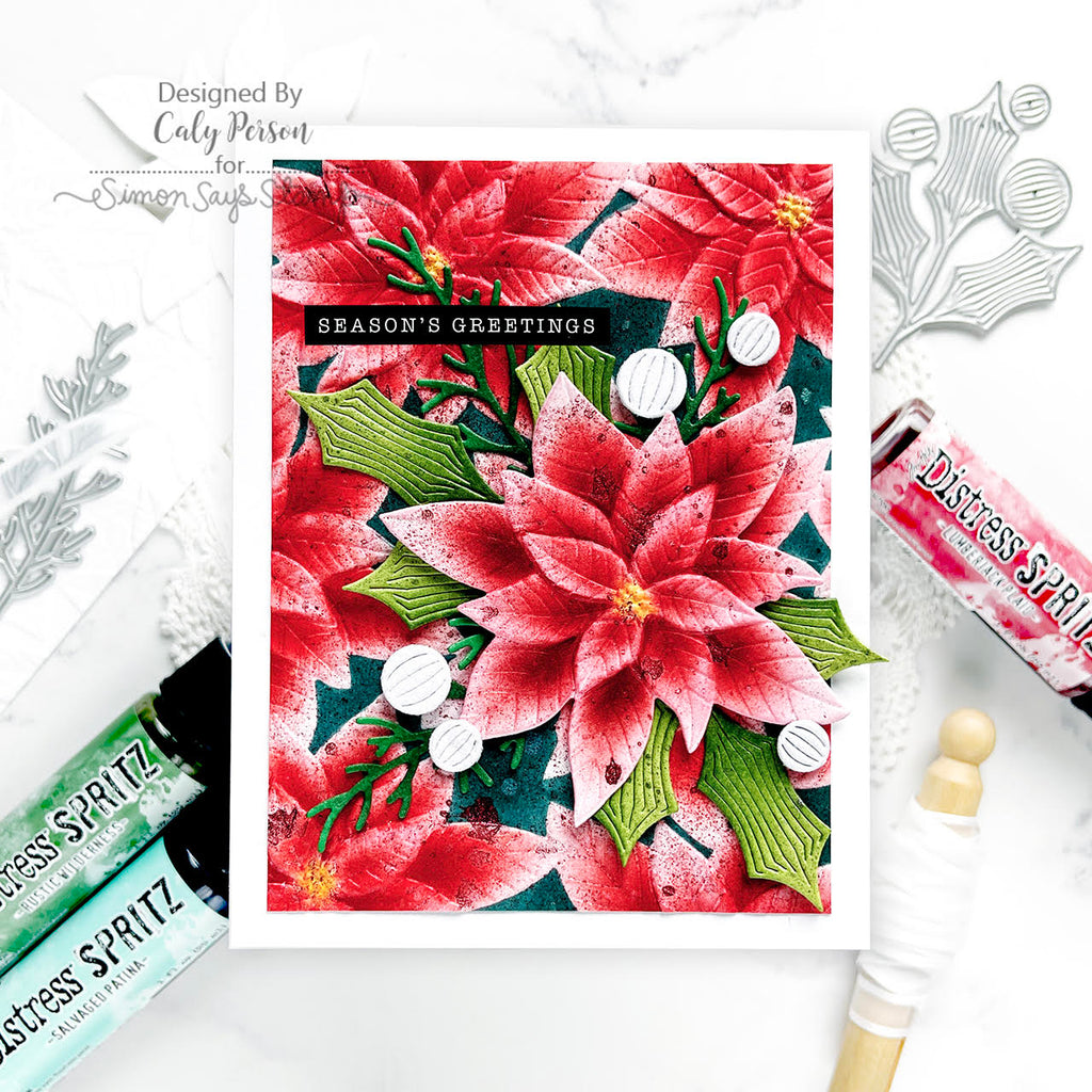 Tim Holtz Distress 12 Spritz Bundle 3 Season's Greetings Card