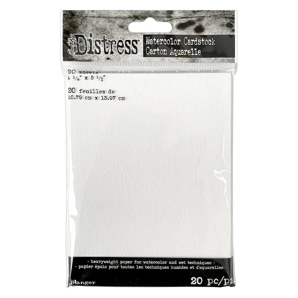 Tim Holtz Distress 4.25x5.5 Watercolor Cardstock Mixed Media Heavystock Tags And 5x8 Zipper Bag Bundle TDA39549 papers