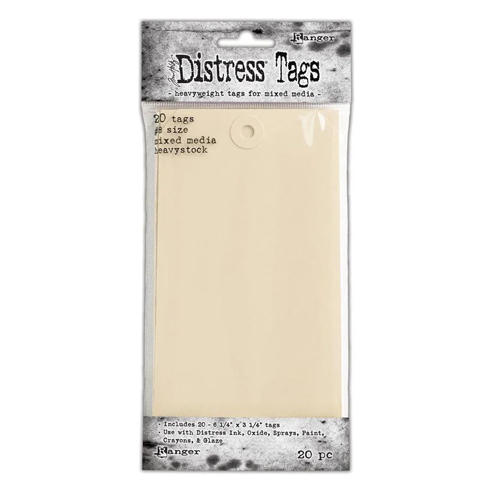 Tim Holtz Distress 4.25x5.5 Watercolor Cardstock Mixed Media Heavystock Tags And 5x8 Zipper Bag Bundle TDA53828 Tags
