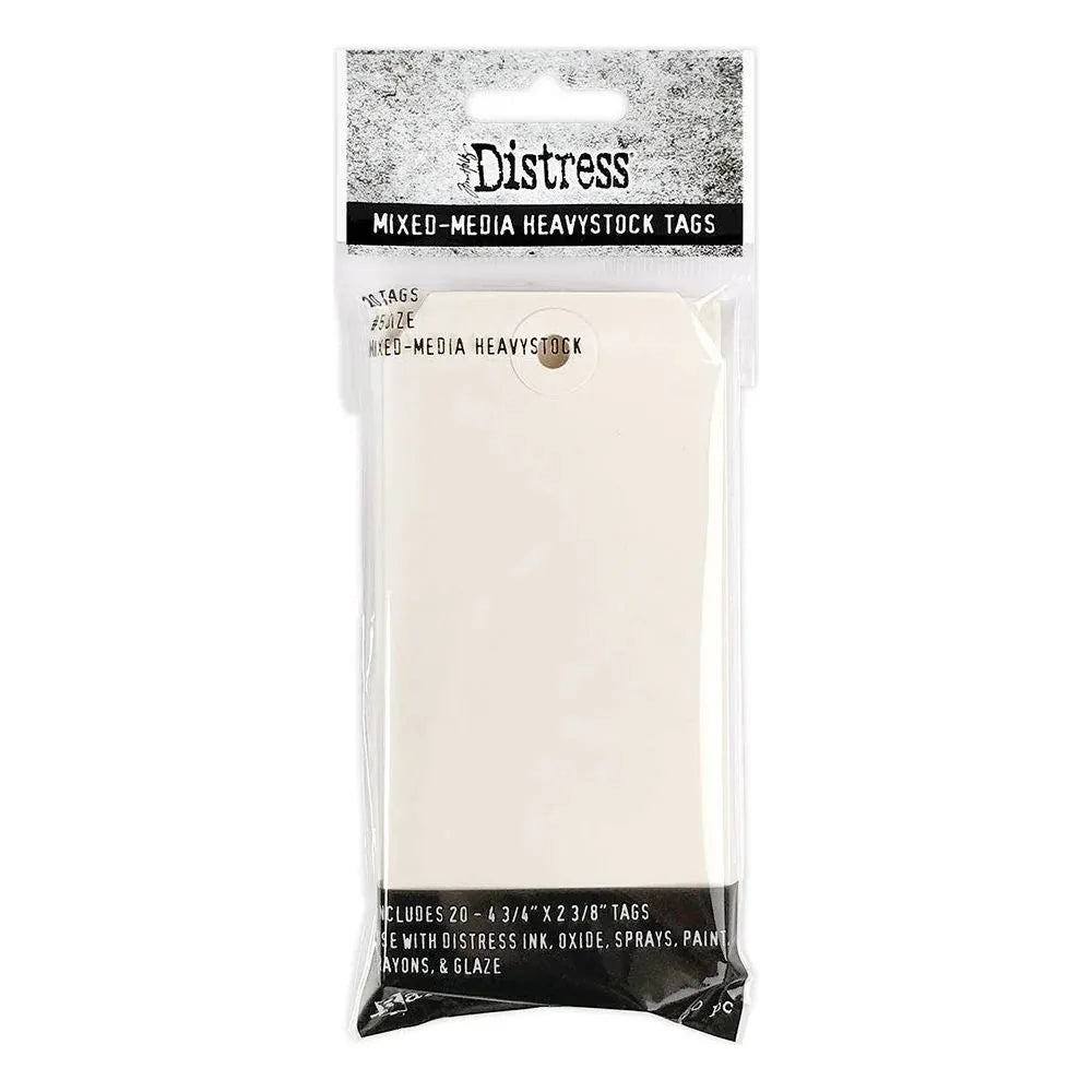 Tim Holtz Distress 4.25x5.5 Watercolor Cardstock Mixed Media Heavystock Tags And 5x8 Zipper Bag Bundle TDA79286 Tags