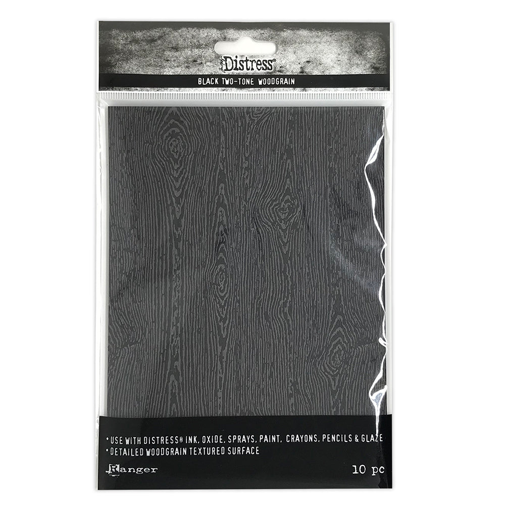 Tim Holtz Distress 5 x 7 Black Woodgrain Cardstock Ranger tshk81135