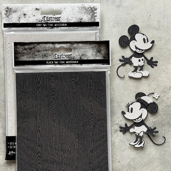 *Tim Holtz Distress 5 x 7 Black Woodgrain Cardstock Ranger tshk81135 Disney Magic | color-code:ALT07