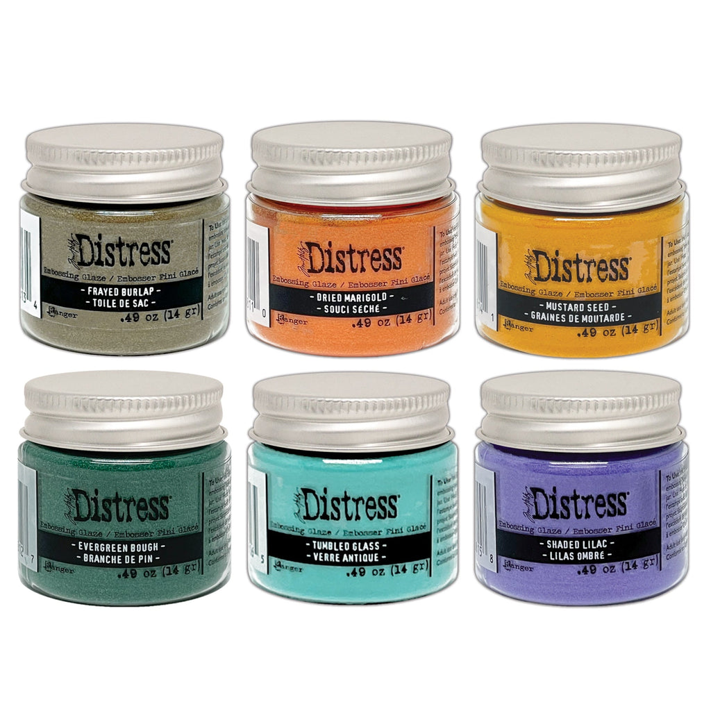 Tim Holtz Distress 6 Embossing Glaze And 5 x 8 Zipper Bag Bundle Powders Alone