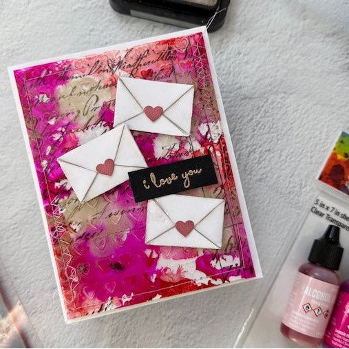 Tim Holtz Distress 8.5 x 11 Black Heavystock Ranger tda79293 Little Love Notes Card | color-code:ALT20