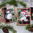 Tim Holtz Distress 8.5 x 11 Kraft Heavystock Ranger tda76384 Fabric Christmas Cards | color-code:ALT12