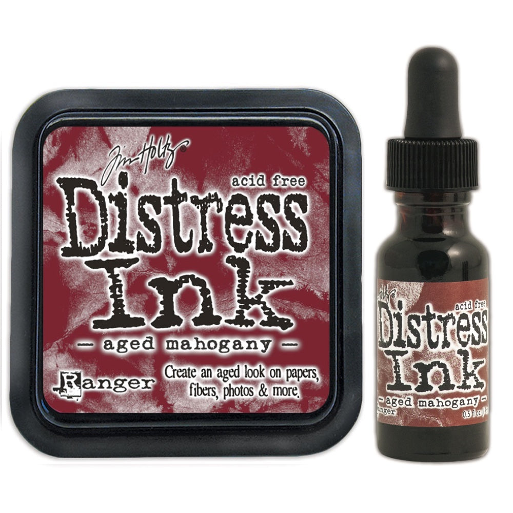 Tim Holtz Distress Aged Mahogany Ink Pad And Reinker Bundle Ranger
