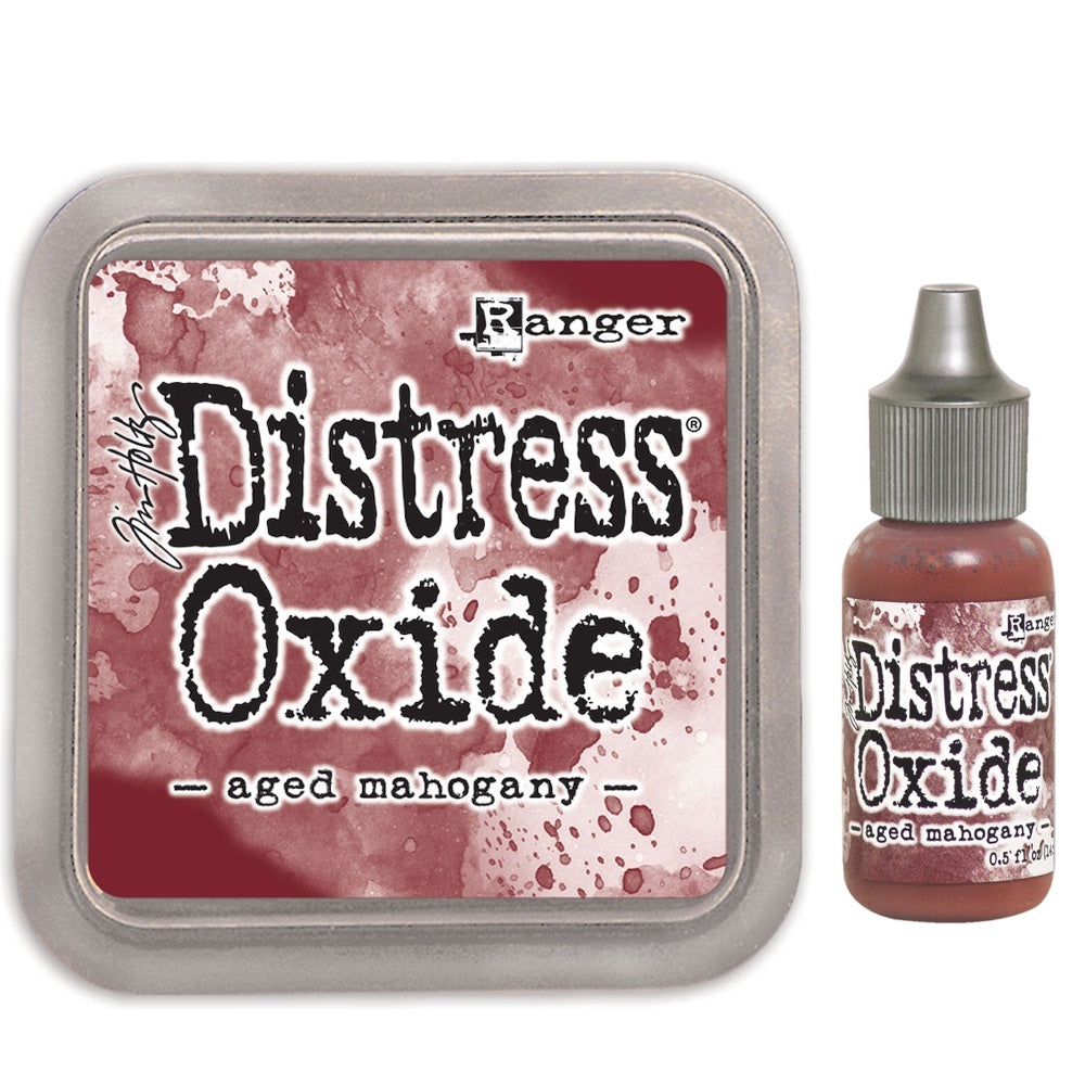 Tim Holtz Distress Aged Mahogany Oxide Ink Pad And Reinker Bundle Ranger