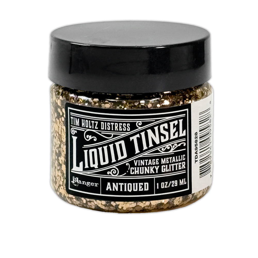 Tim Holtz Distress Antiqued And Tarnished Liquid Tinsel Chunky Bundle TDA95828 Antiqued Alone