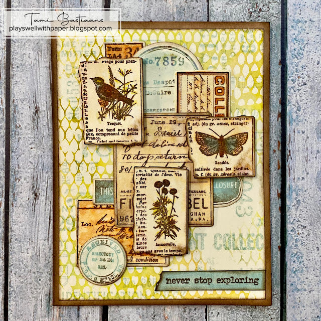 Tim Holtz Distress Archival Ink Pad Ground Espresso Ranger Field Notes Collage Card | color-code:ALT11