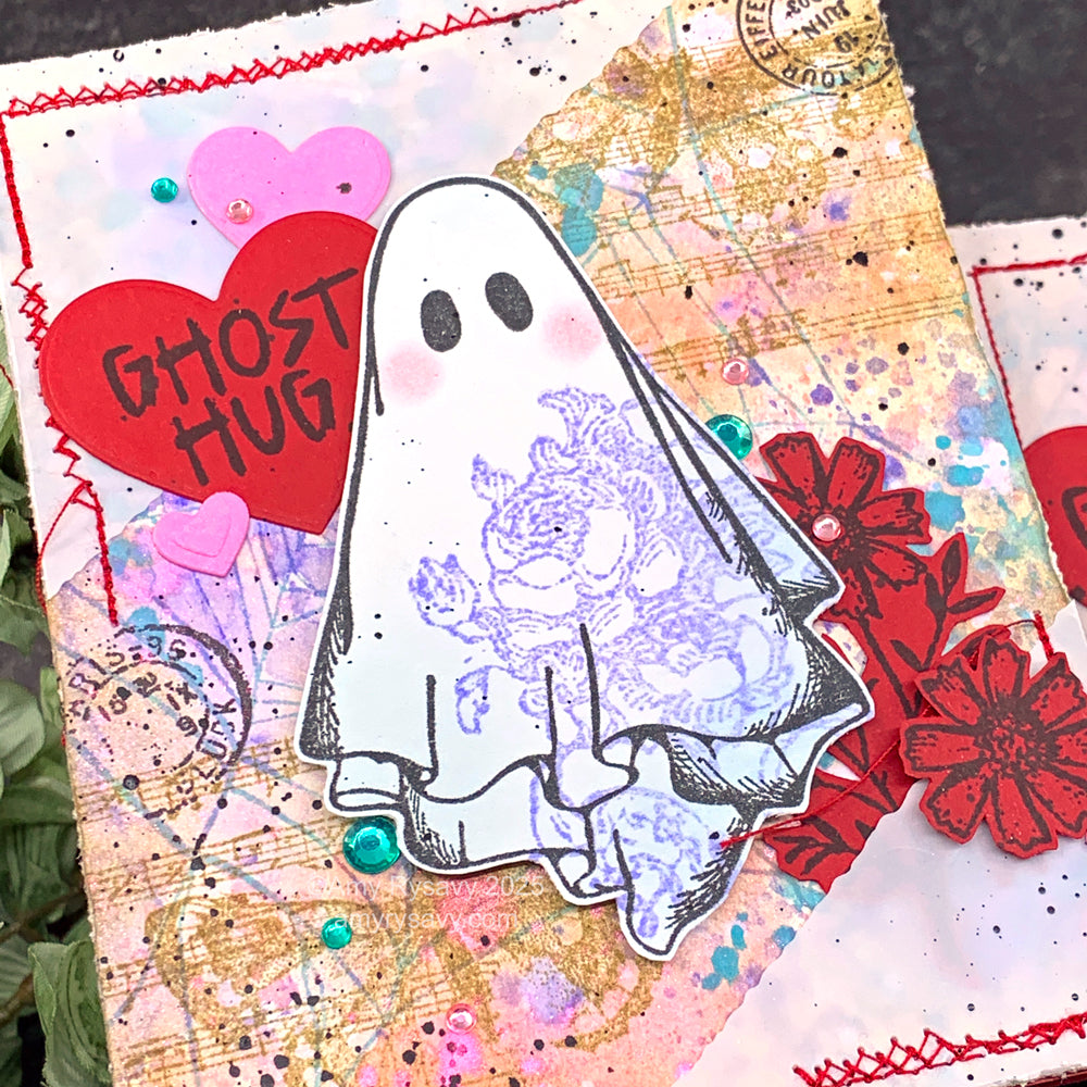 Tim Holtz Distress Archival Ink Pad Mini Kit 5 Ranger aitk75127 Ghost Valentine Card | color-code:ALT03