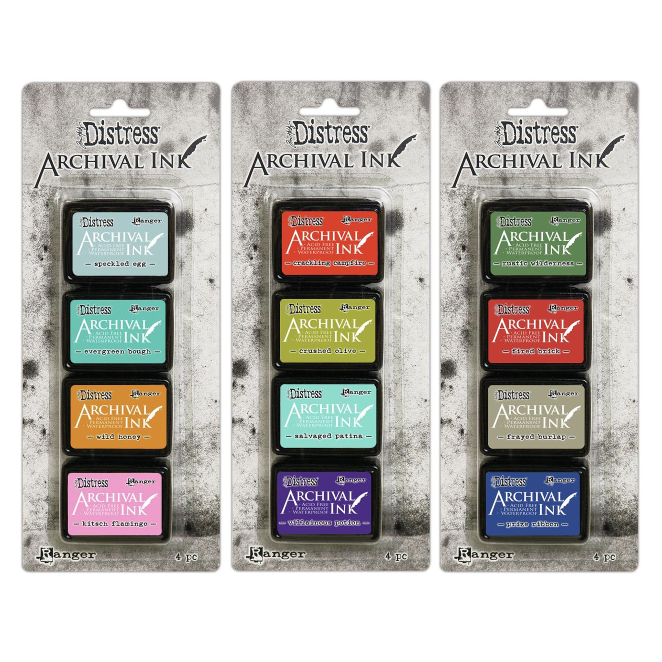 Tim Holtz Distress Archival Ink Pad Set Of 3 Mini Kits Ranger 2