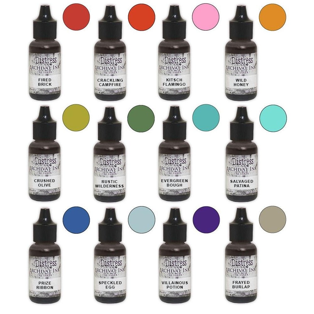 Tim Holtz Distress Archival Reinkers Set Of 12 Ranger
