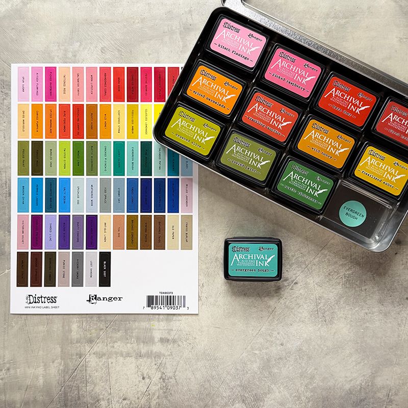 Tim Holtz Distress Assorted Label Sheets With Black and White Printing I Want It All Bundle Ink Organization | color-code:ALT10