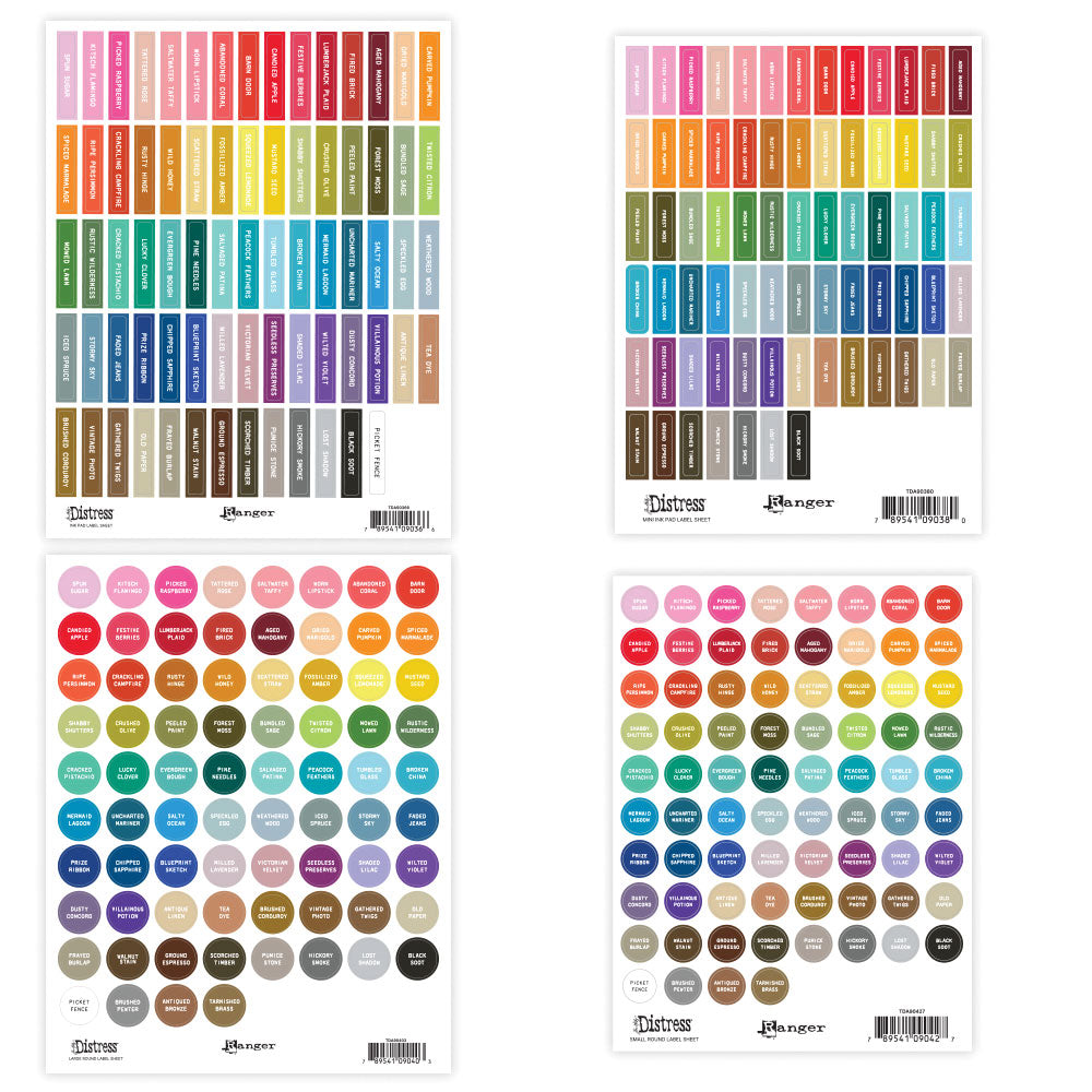 Tim Holtz Distress Assorted Label Sheets With White Printing tda93381