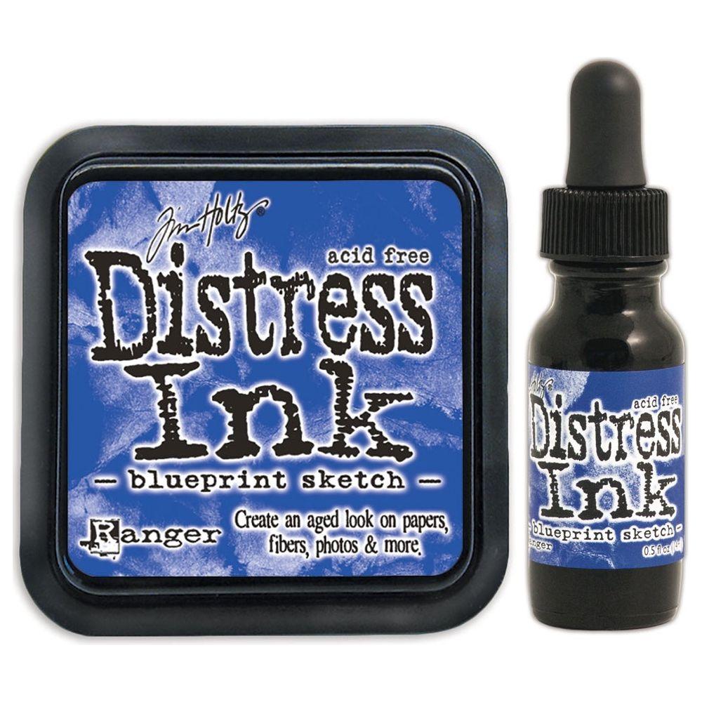 Tim Holtz Distress Blueprint Sketch Ink Pad And Reinker Bundle Ranger
