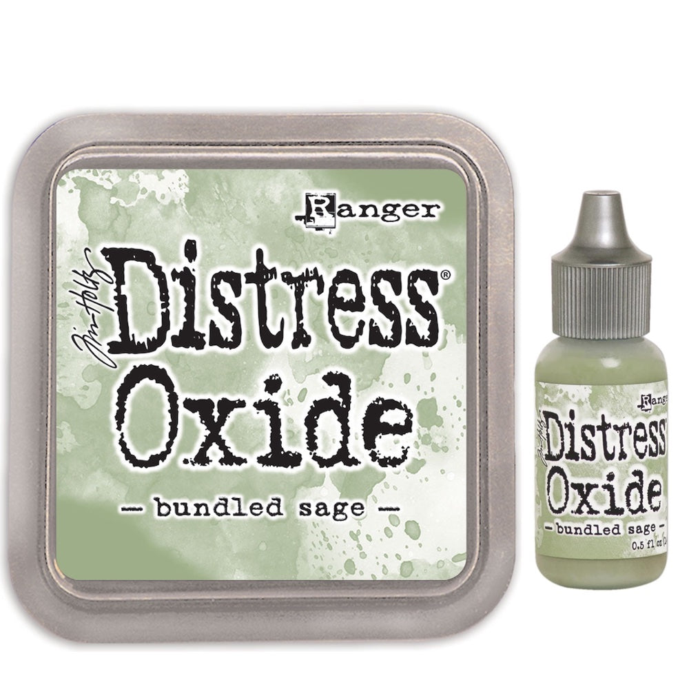 Tim Holtz Distress Bundled Sage Oxide Ink Pad And Reinker Bundle Ranger