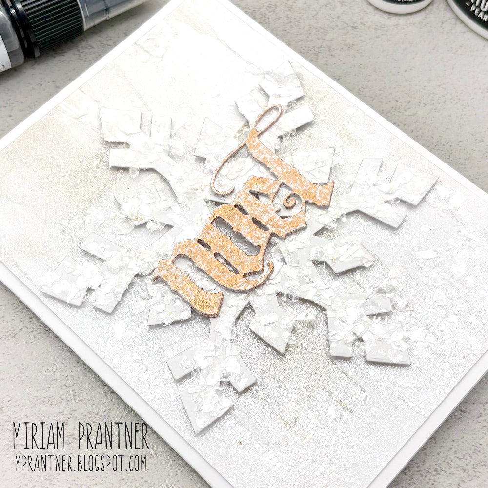 Tim Holtz Distress Collage Glue 2oz. Ranger tda96085 Noel Snowflake Card by Miriam Prantner