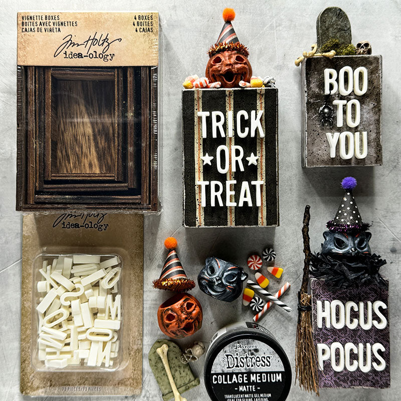 Tim Holtz Distress Collage Medium Matte Ranger tda79309 Halloween Vignette Boxes | color-code:ALT992