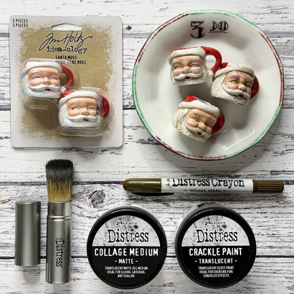 Tim Holtz Distress Collage Medium Matte Ranger tda79309 Santa Mugs | color-code:ALT32