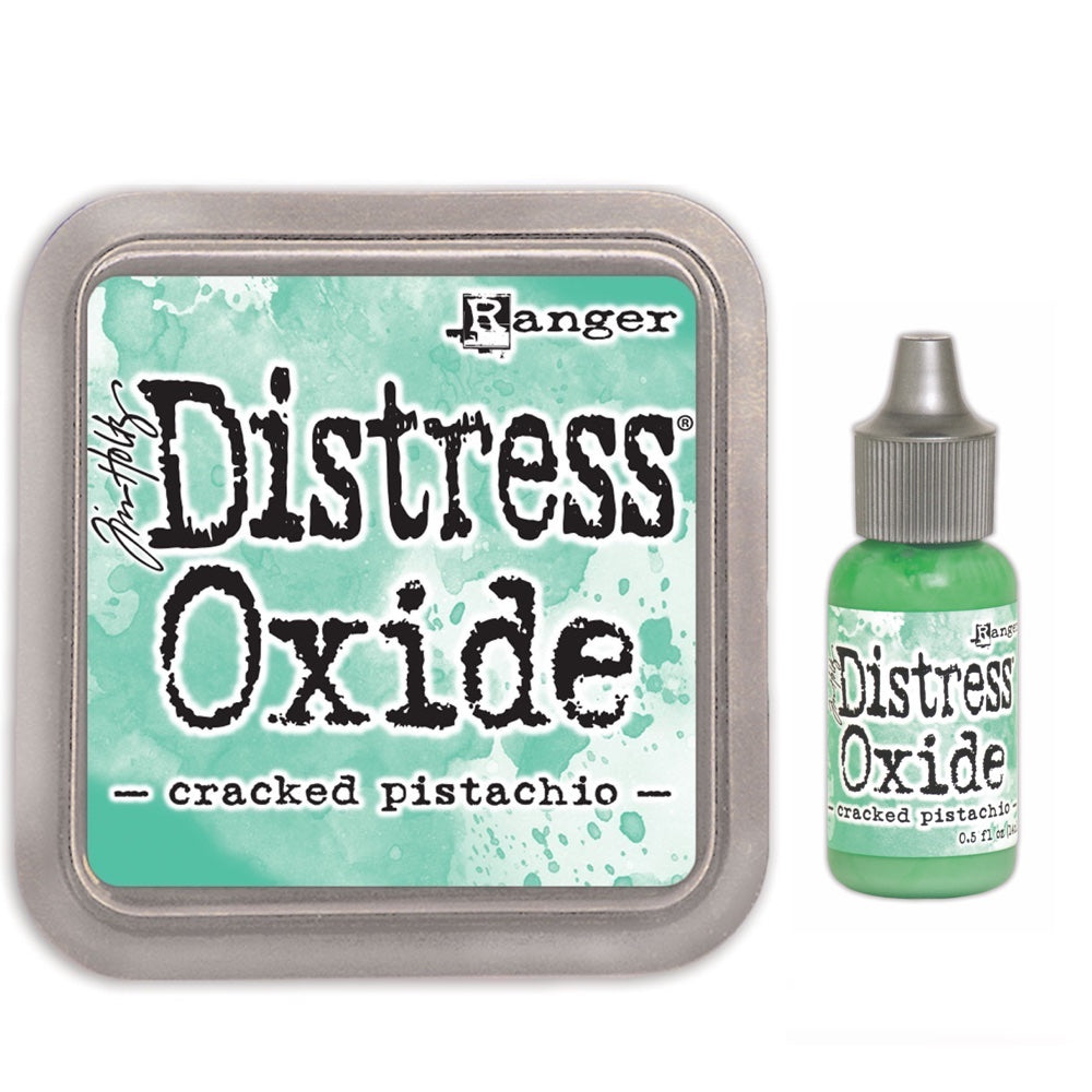 Tim Holtz Distress Cracked Pistachio Oxide Ink Pad And Reinker Bundle Ranger
