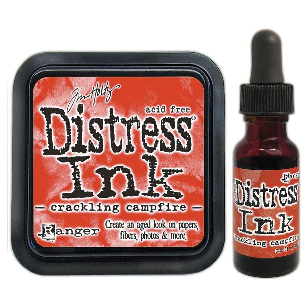 Tim Holtz Distress Crackling Campfire Ink Pad And Reinker Bundle Ranger