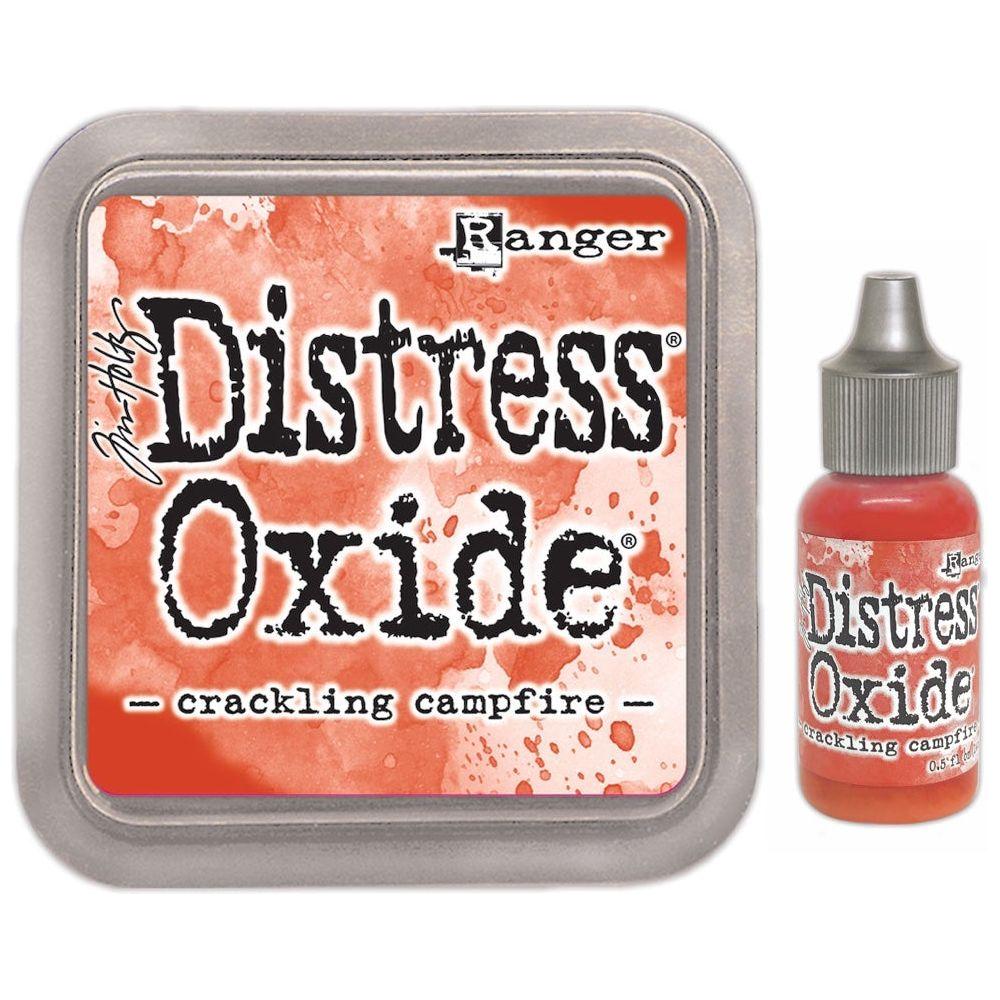 Tim Holtz Distress Crackling Campfire Oxide Ink Pad And Reinker Bundle Ranger