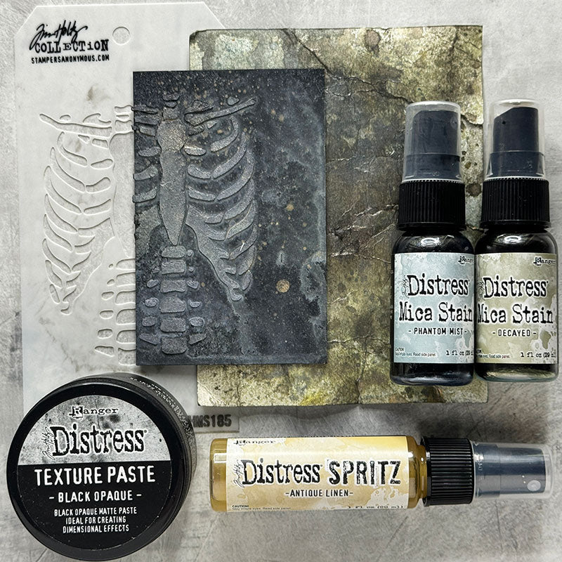 Tim Holtz Distress Decayed Mica Stain Ranger tsh87182 Skeleton Background | color-code:ALT05