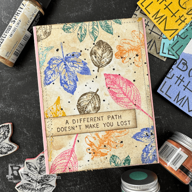 Tim Holtz Distress Embossing Glaze Frayed Burlap Ranger tde88134 Embossing Glaze Autumn Card | color-code:ALT03