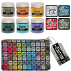 Tim Holtz Distress Embossing Glaze Mini Ink Pad And 5 x 8 Zipper Bag Bundle