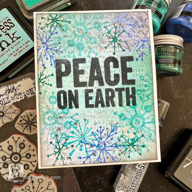 Tim Holtz Distress Embossing Glaze Shaded Lilac Ranger tde88158 Embossing Glaze Christmas Card | color-code:ALT03