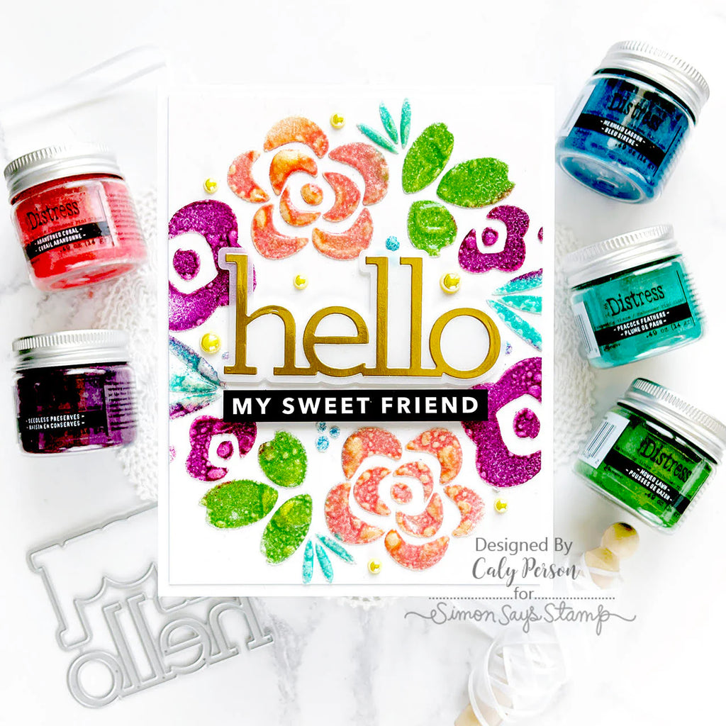 Tim Holtz Distress Embossing Glaze Summer Hike Bundle Caly Person Card