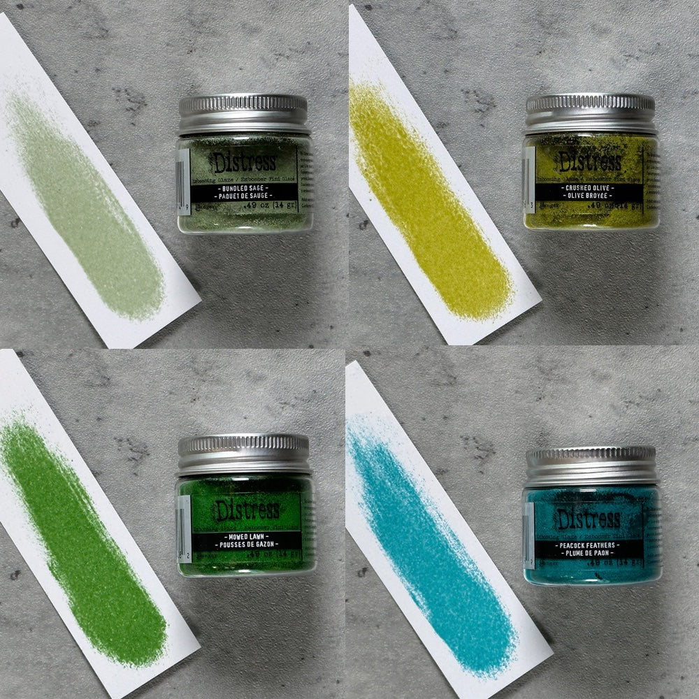 Tim Holtz Distress Embossing Glaze Summer Hike Bundle Swatches