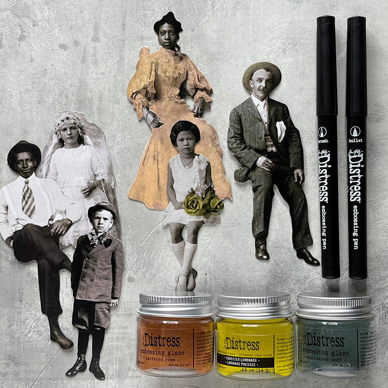 Tim Holtz Distress Embossing Glaze Tattered Rose Ranger tde71020 Paper Dolls Project | color-code:ALT05