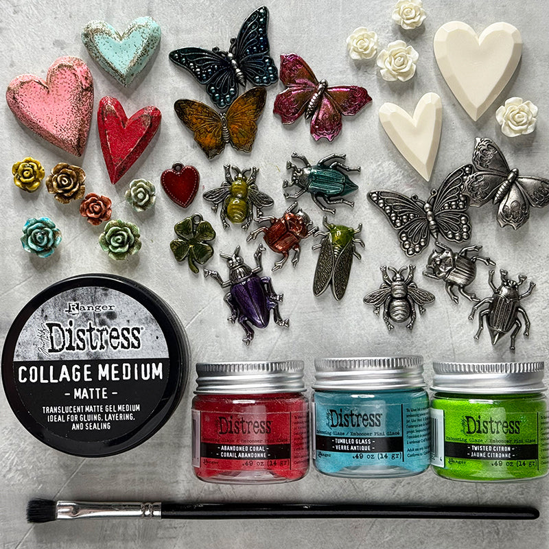 Tim Holtz Distress Embossing Glaze Tumbled Glass Ranger tde88165 Glazing Embellishments | color-code:ALT08
