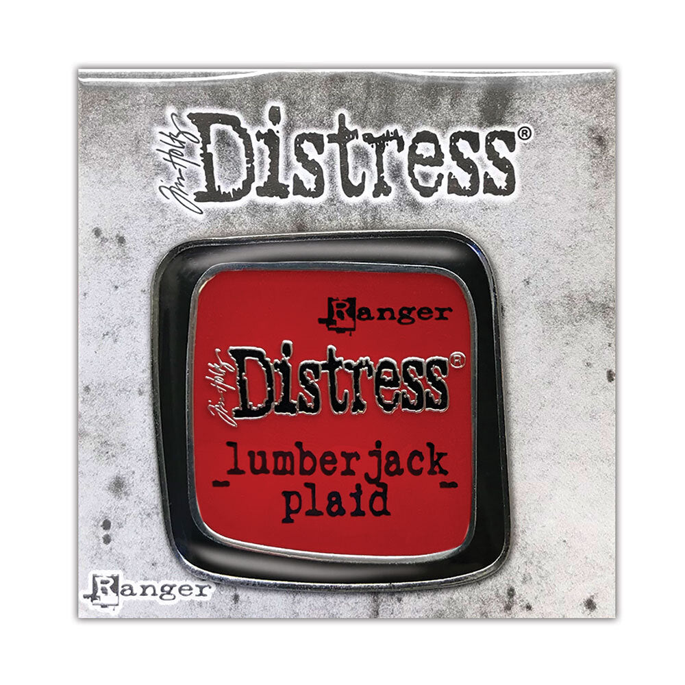 Tim Holtz Distress Enamel Pin Lumberjack Plaid Ranger tdz82439