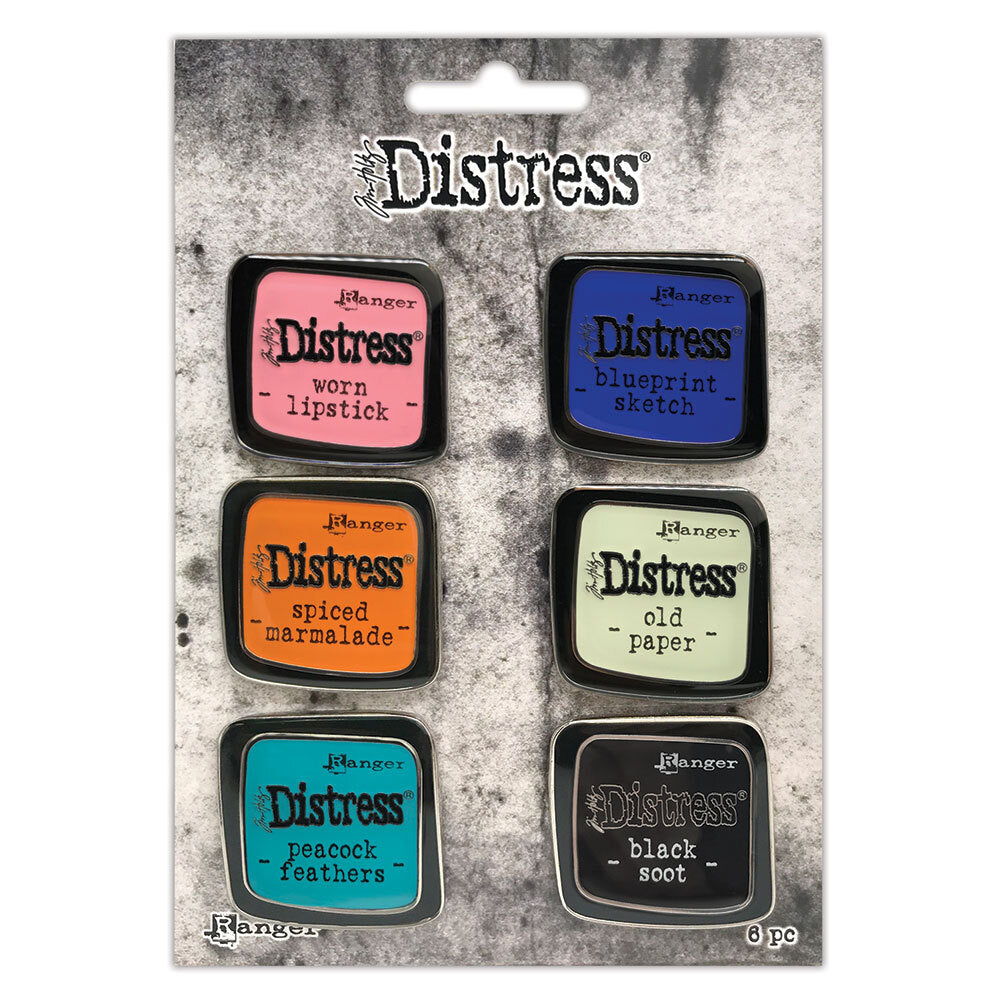 Tim Holtz Distress Enamel Pin Set 4 Ranger tdzs73468