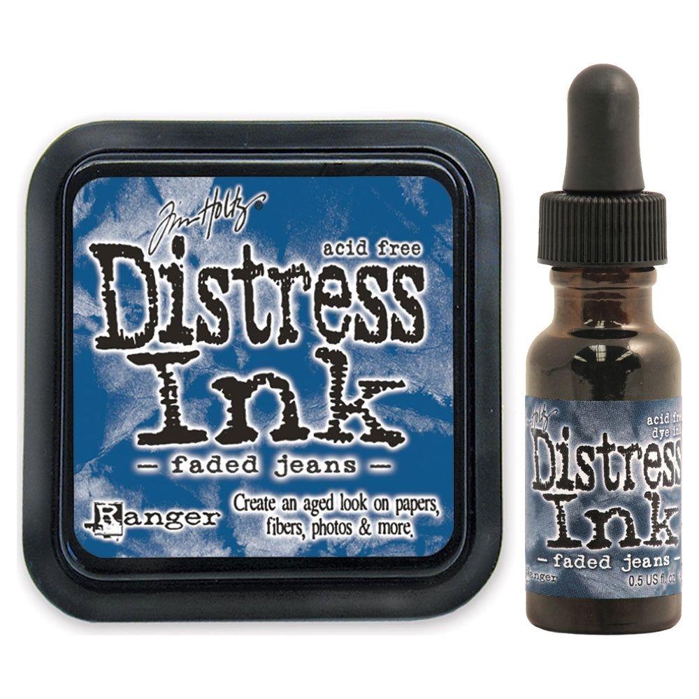 Tim Holtz Distress Faded Jeans Ink Pad And Reinker Bundle Ranger