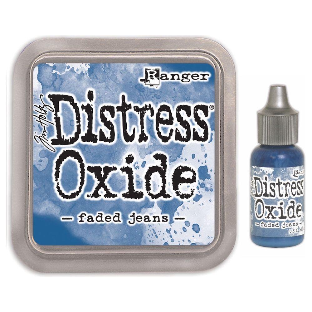 Tim Holtz Distress Faded Jeans Oxide Ink Pad And Reinker Bundle Ranger