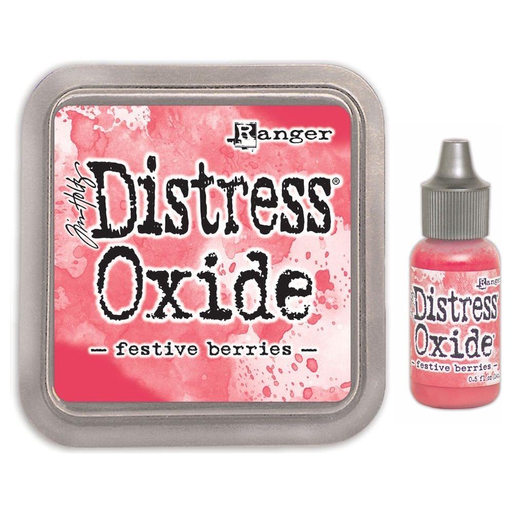 Tim Holtz Distress Festive Berries Oxide Ink Pad And Reinker Bundle Ranger
