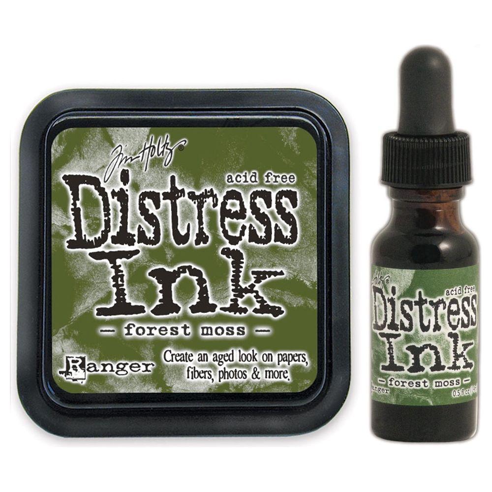 Tim Holtz Distress Forest Moss Ink Pad And Reinker Bundle Ranger