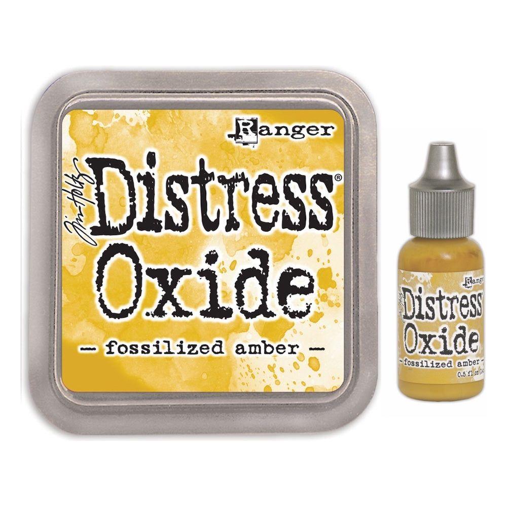 Tim Holtz Distress Fossilized Amber Oxide Ink Pad And Reinker Bundle Ranger