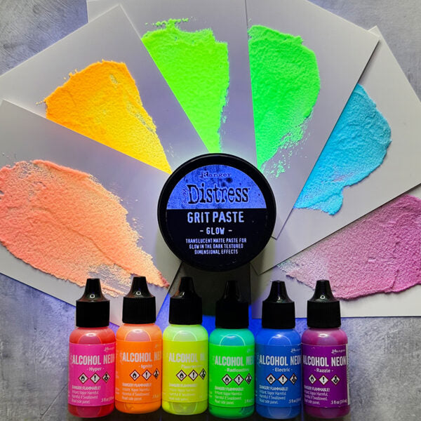 Tim Holtz Distress Glow Grit Paste Ranger tshk84464 Textures Tutorial | color-code:ALT17