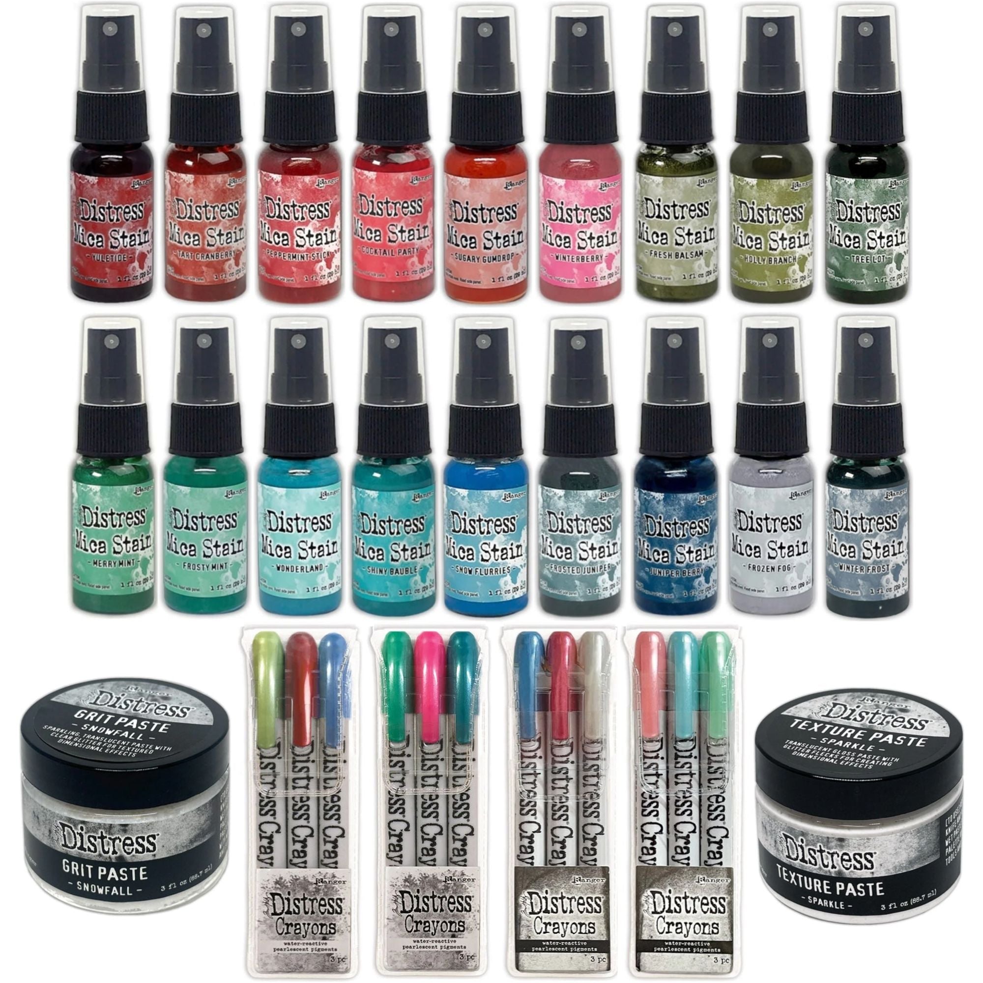 Tim Holtz Distress Holiday Mica Stains Crayons And Pastes Bundle