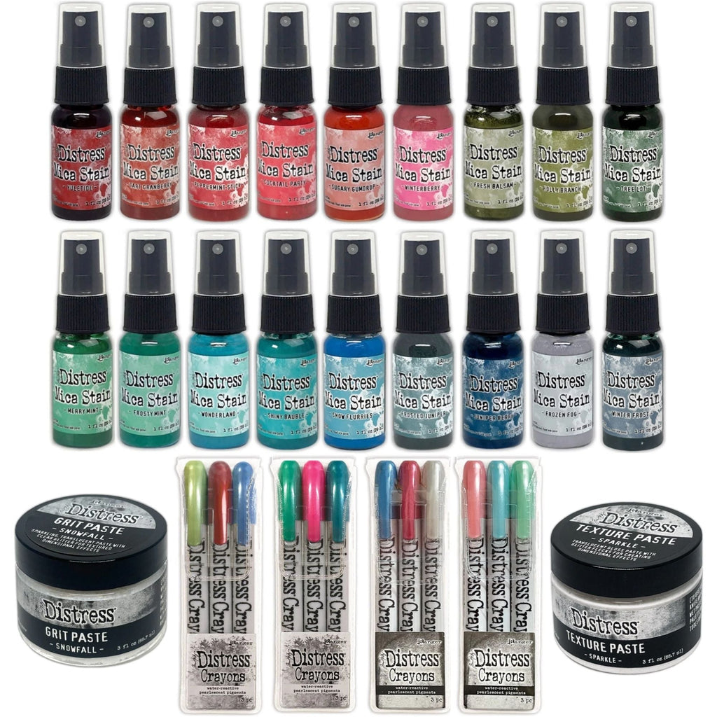 Tim Holtz Distress Holiday Mica Stains Crayons And Pastes Bundle