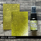 Tim Holtz Distress Holly Branch Mica Stain Ranger tsh87298 Swatches And Bottle