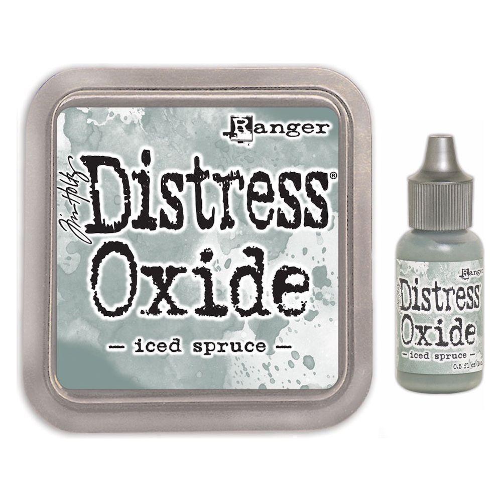 Tim Holtz Distress Iced Spruce Oxide Ink Pad And Reinker Bundle Ranger