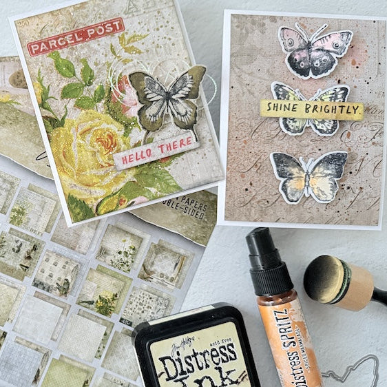 Tim Holtz Distress Ink Pad Antique Linen Ranger TIM19497 Elegant Notecards | color-code:ALT05