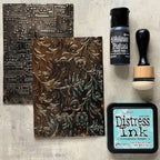 Tim Holtz Distress Ink Pad Evergreen Bough Ranger TIM32854 Metallic Kraft-Stock Technique | color-code:ALT11